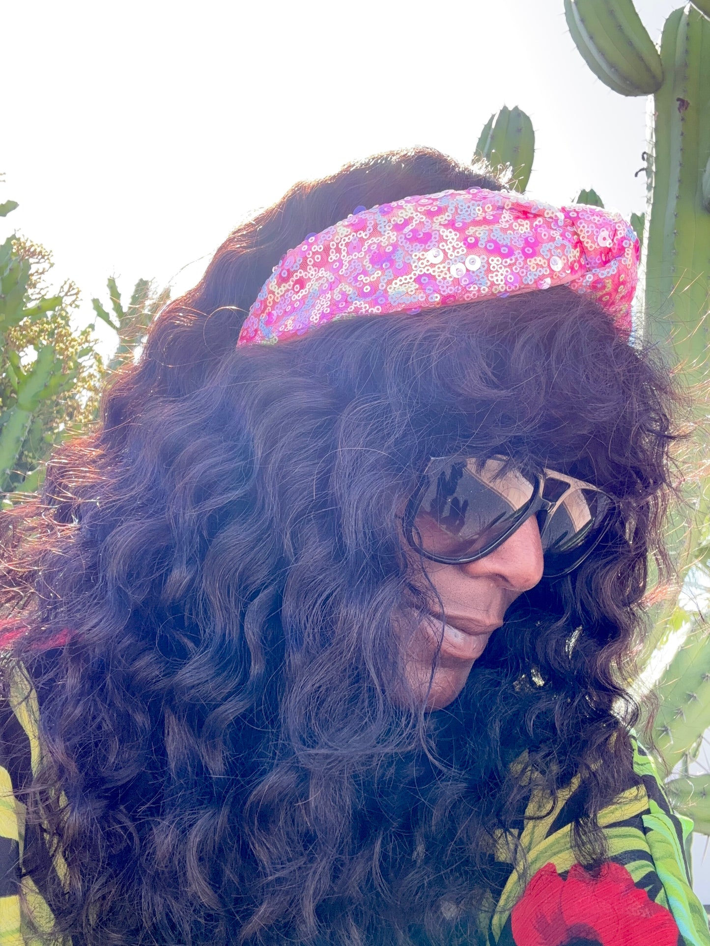 Pink Sequin Knot Hairband