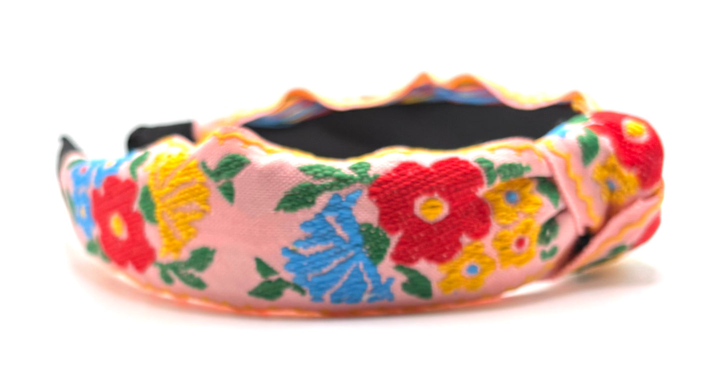 Embroidered Flower Knot Hairband