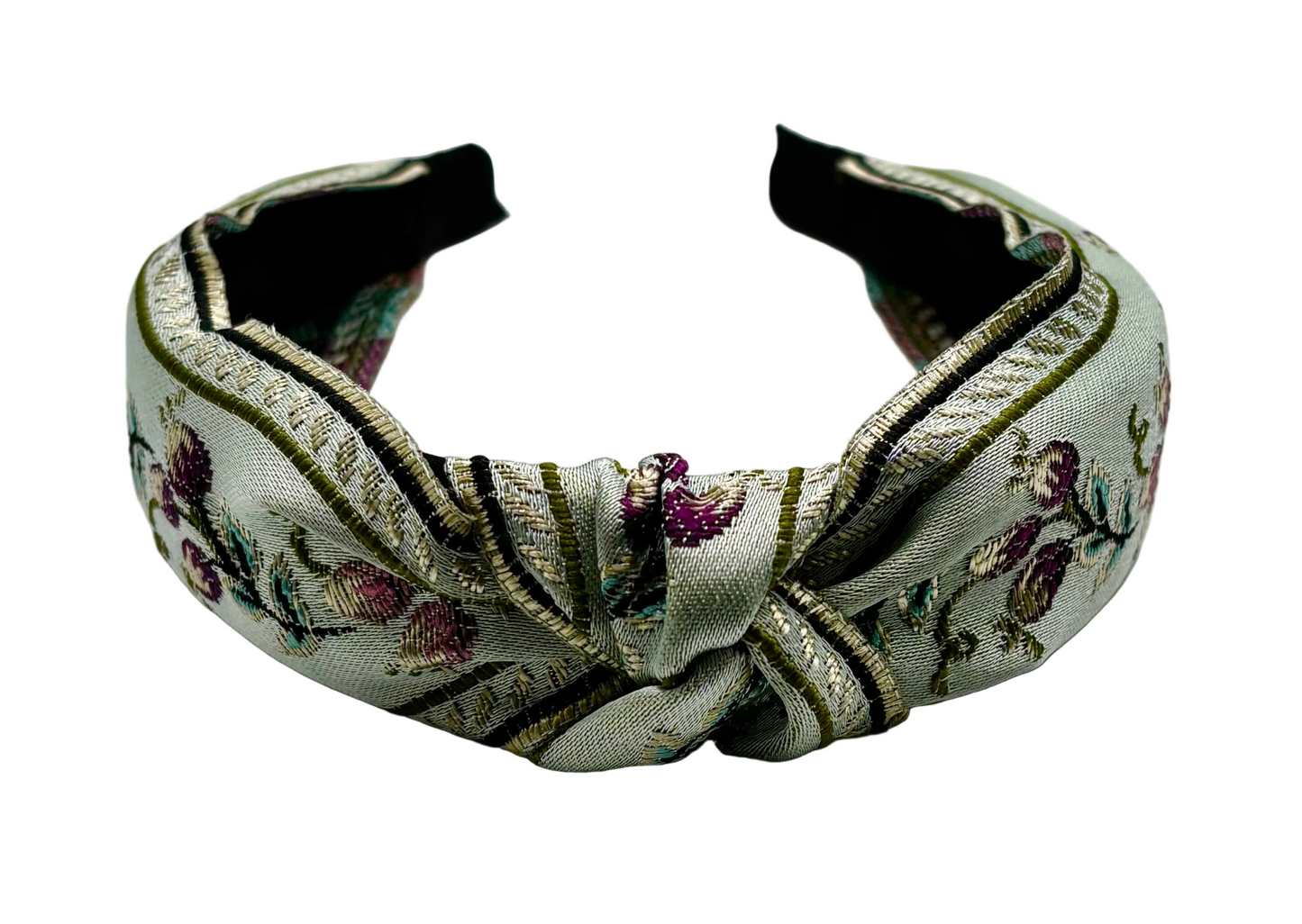 Embroidered Floral Knot Hair Band