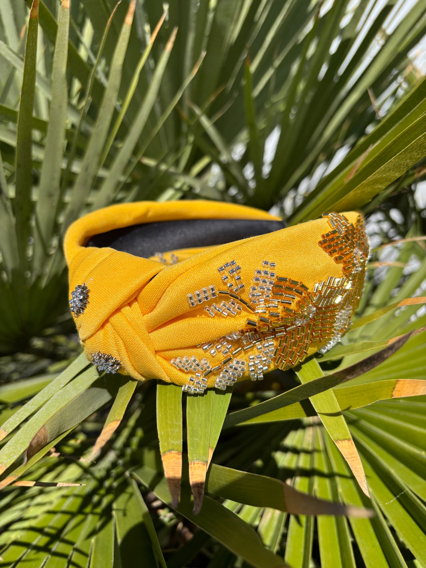 Reflective Flower Design Knot Hair Band
