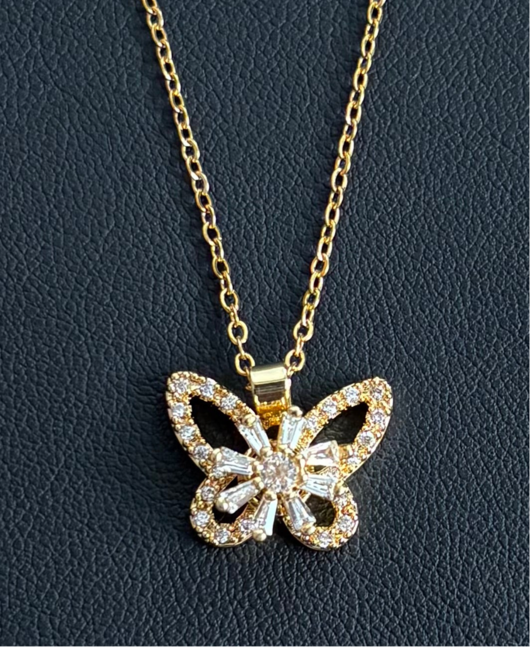 Diamante Butterfly Anti Stress Necklace