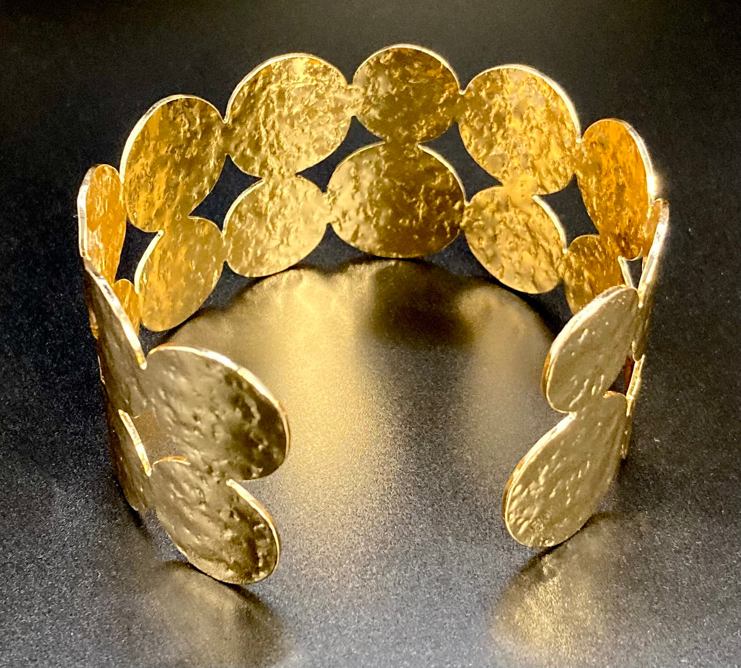Gold Temperament Double Disc Bangle