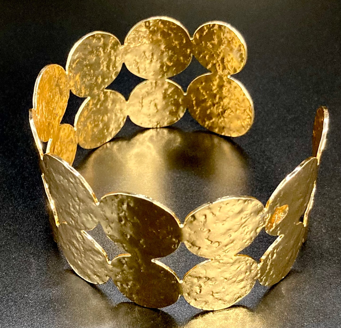 Gold Temperament Double Disc Bangle
