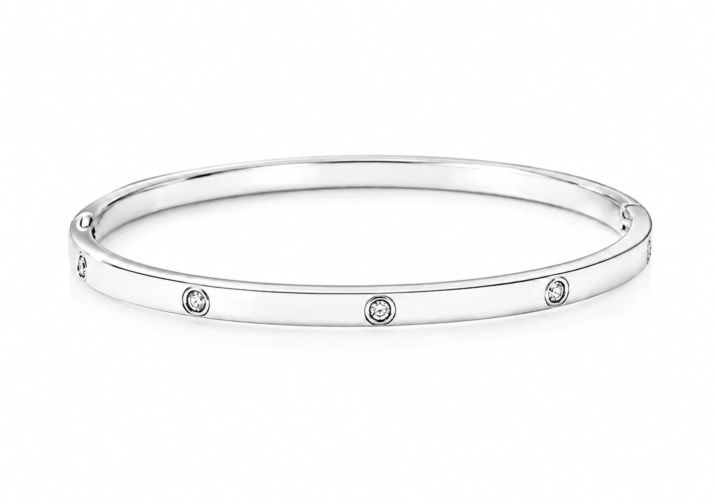 Silver Diamante Bangle Bracelet