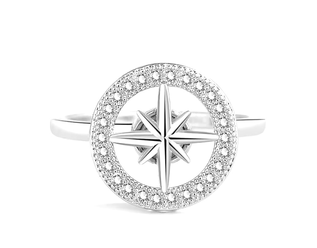 Star Diamante Anxiety Spinner Ring