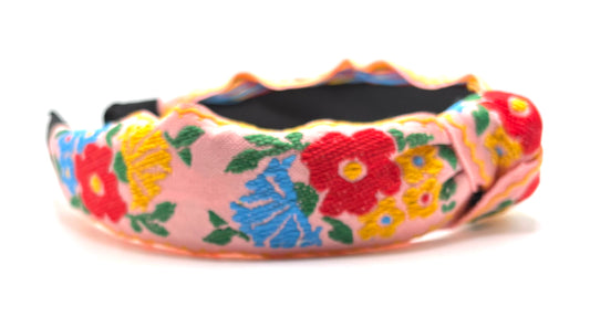 Embroidered Flower Knot Hairband
