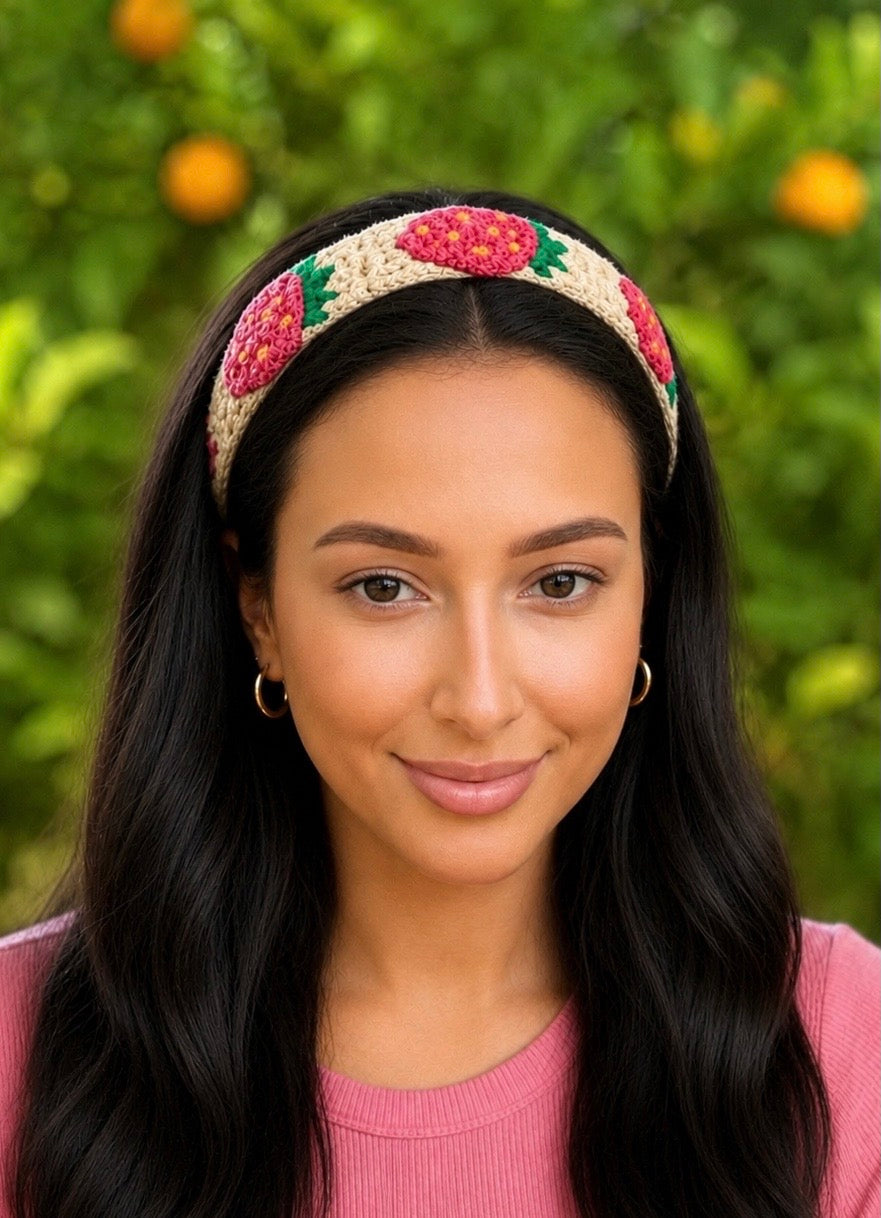 Strawberry Crochet Hairband