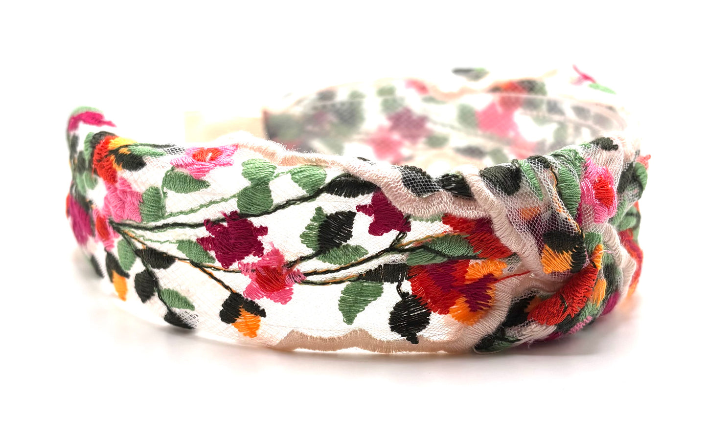 Embroidered Flower Knot Hairband