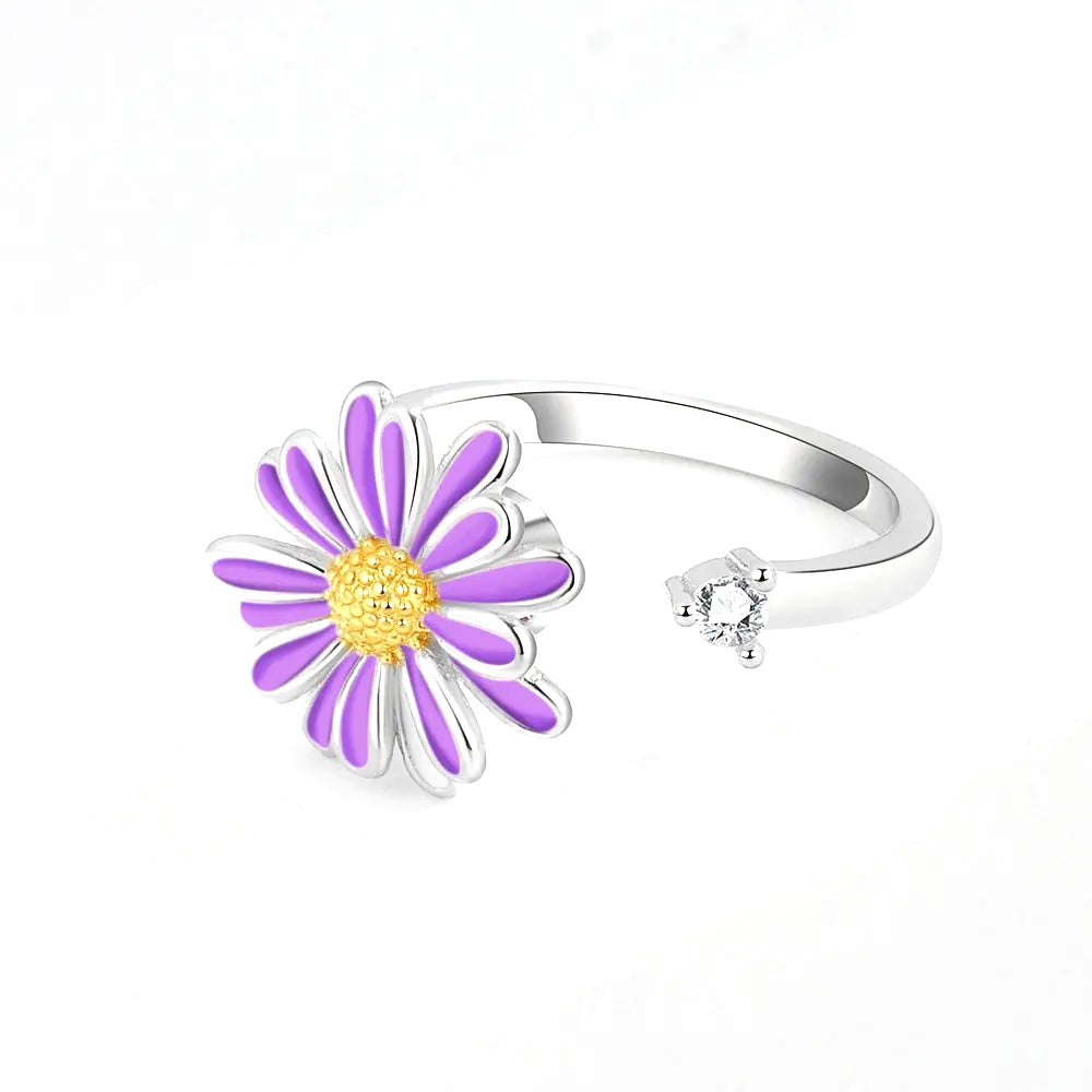 Purple Flower Spinner Ring