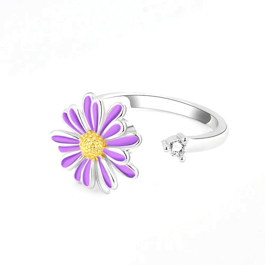 Purple Flower Spinner Ring