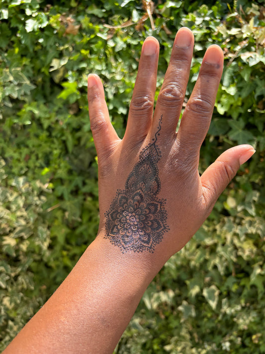Temporary Black Mandala Tattoo