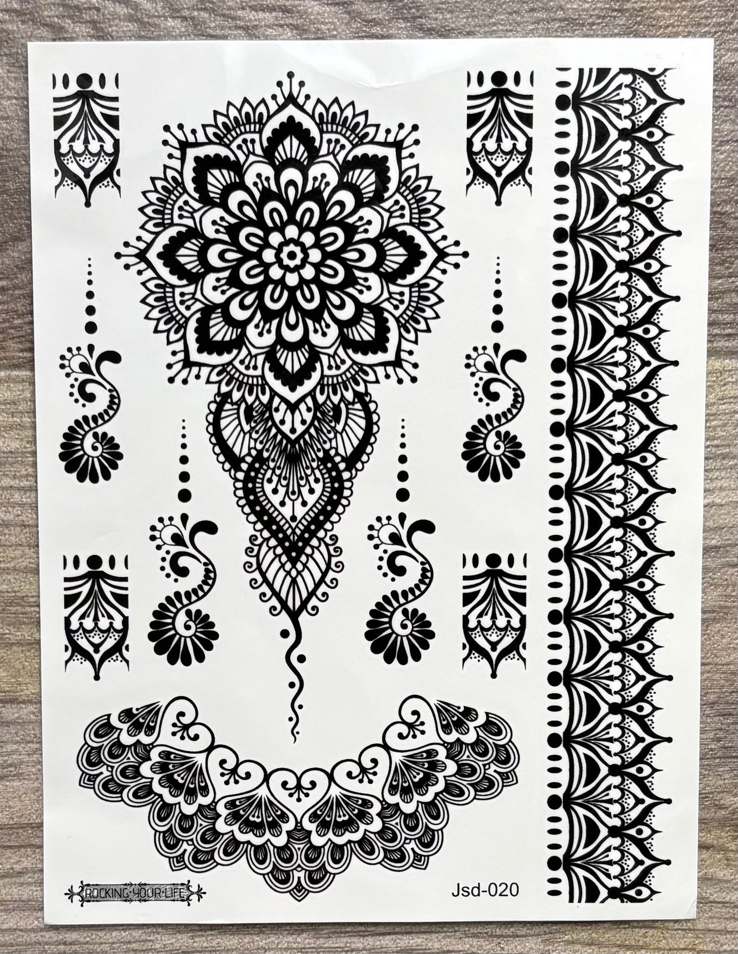 Temporary Black Mandala Tattoo