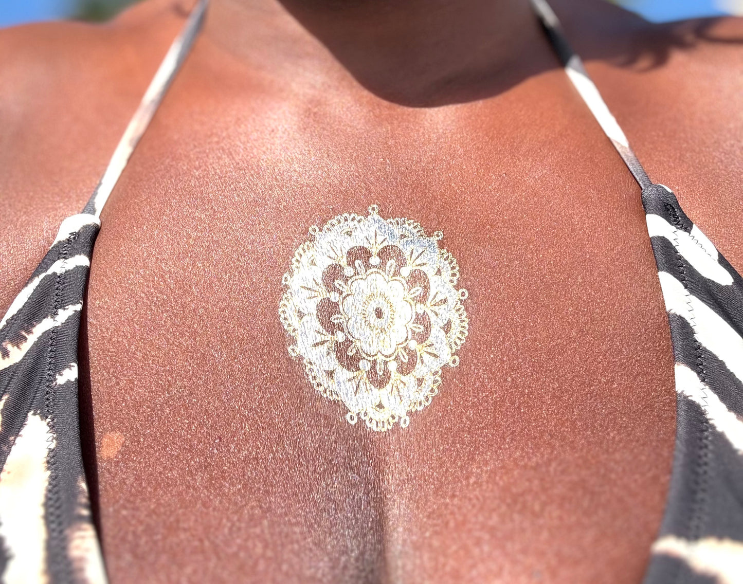 Temporary Gold Foil Feathers/Mandala Tattoos