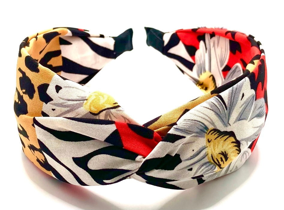 Flower and Animal Print Knot Hairband