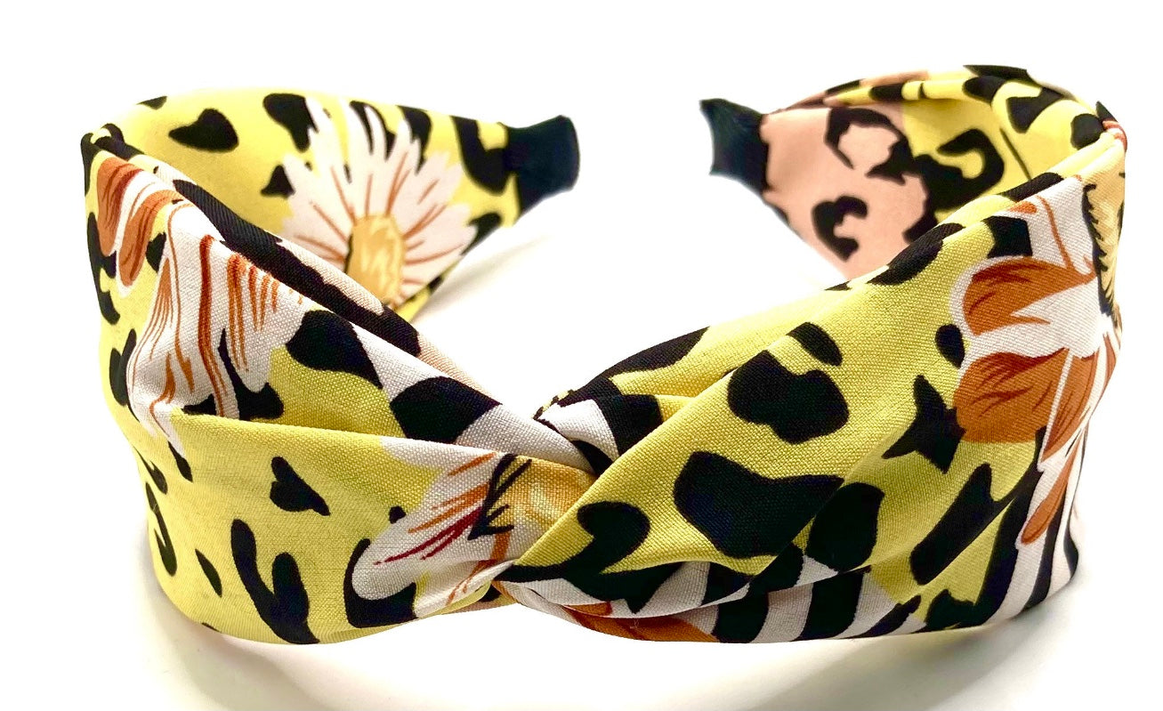 Flower and Animal Print Knot Hairband