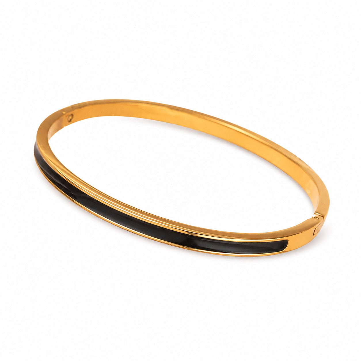 Orange & Black Enamel Bangle Bracelet