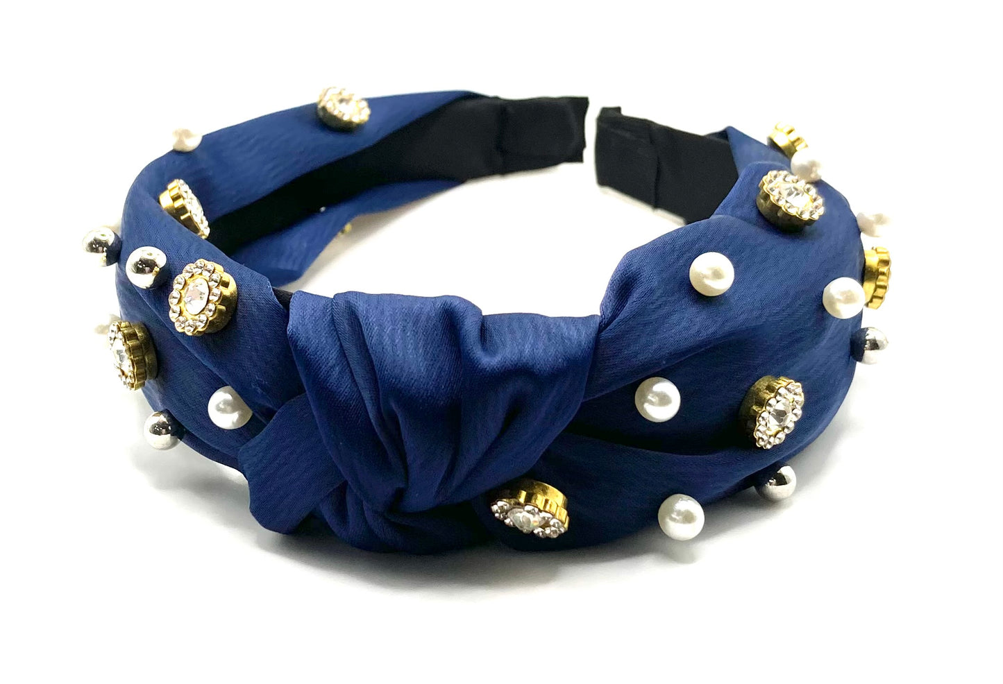 Royal Blue Bejewelled Knot Hairband