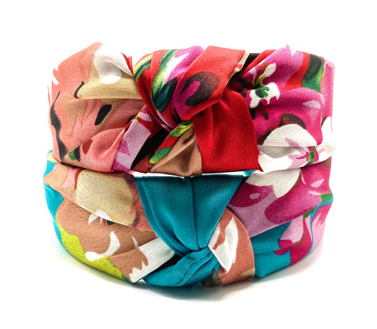 Satin Flower Knot Head Band