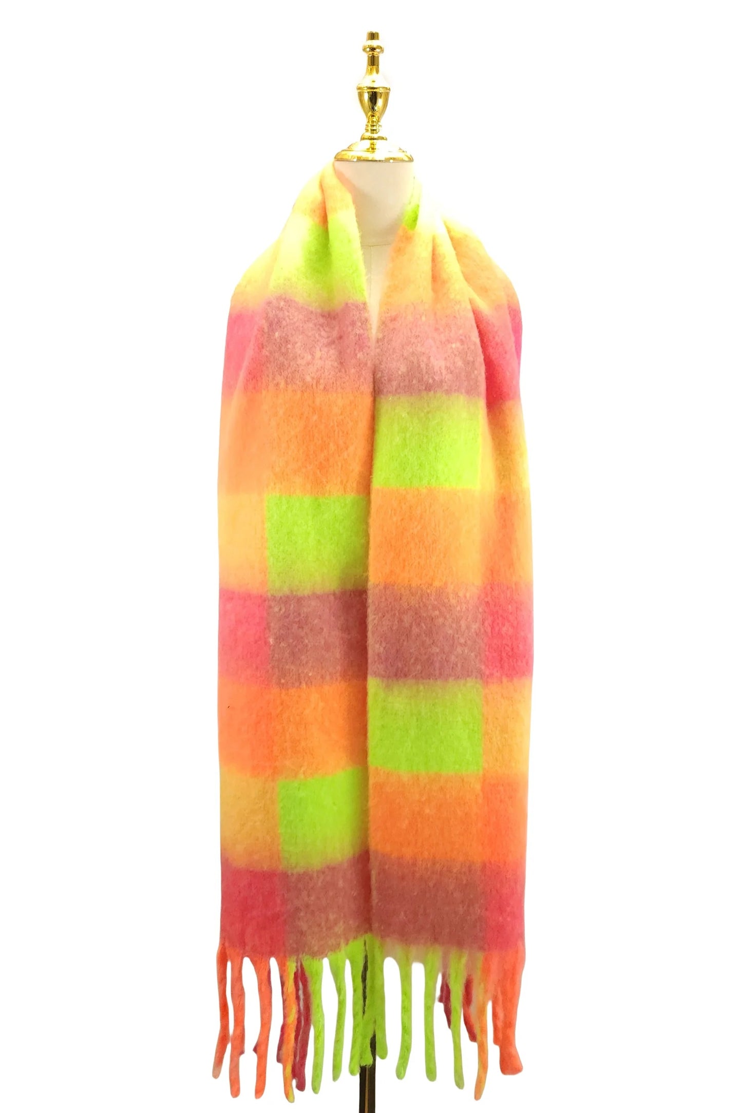 Colourful Check Tassel Blanket Scarf