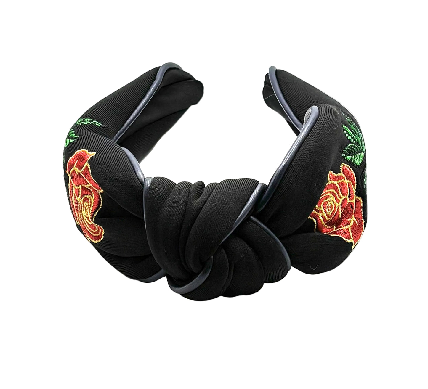 Embroidered Floral Knot Hairband