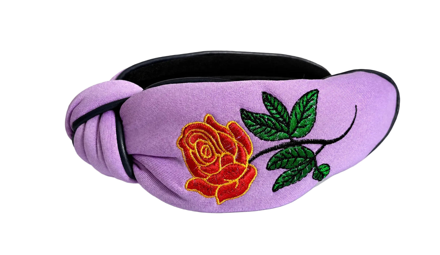 Embroidered Floral Knot Hairband