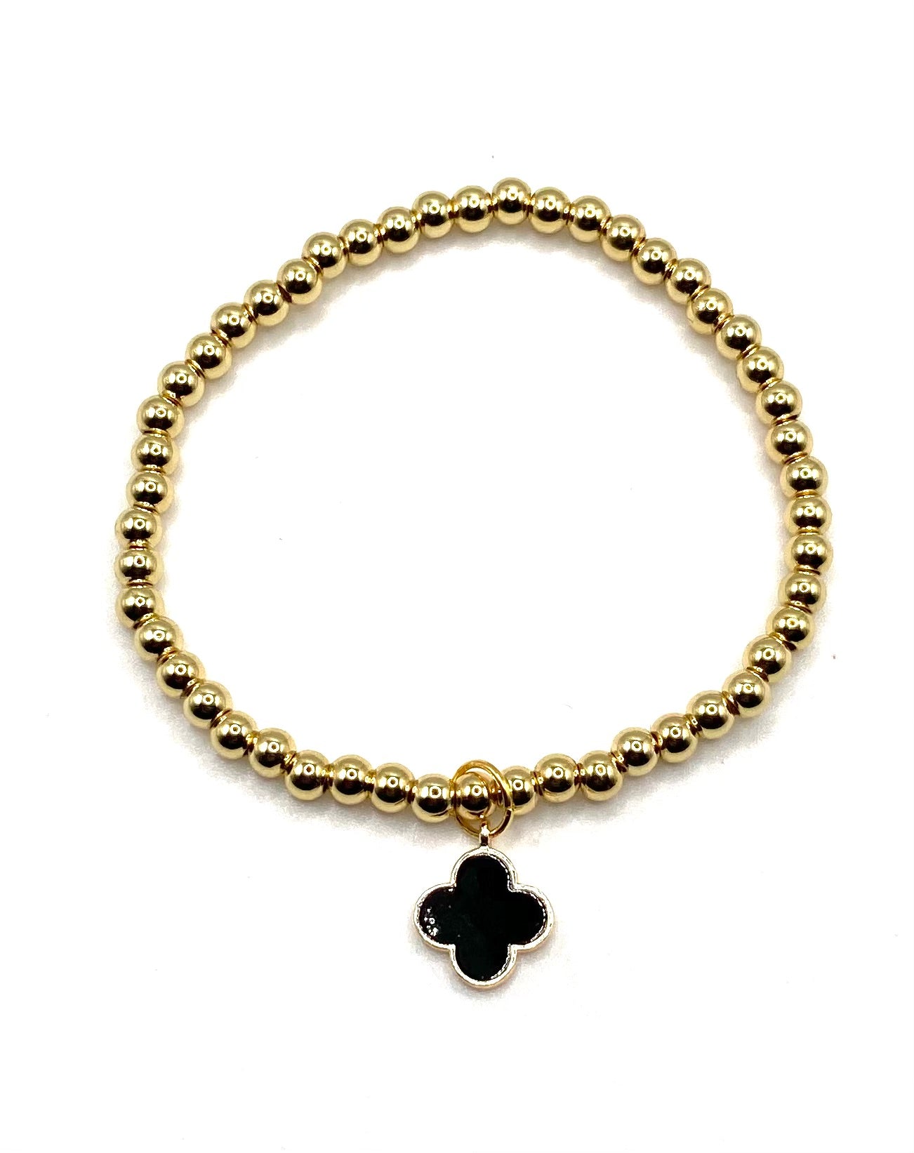 Clover Leaf Charm Beaded Bracelet