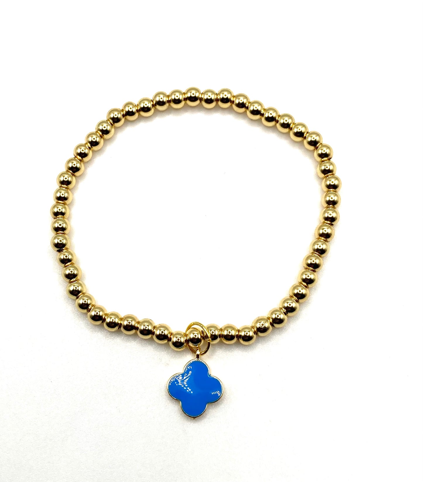 Clover Leaf Charm Beaded Bracelet