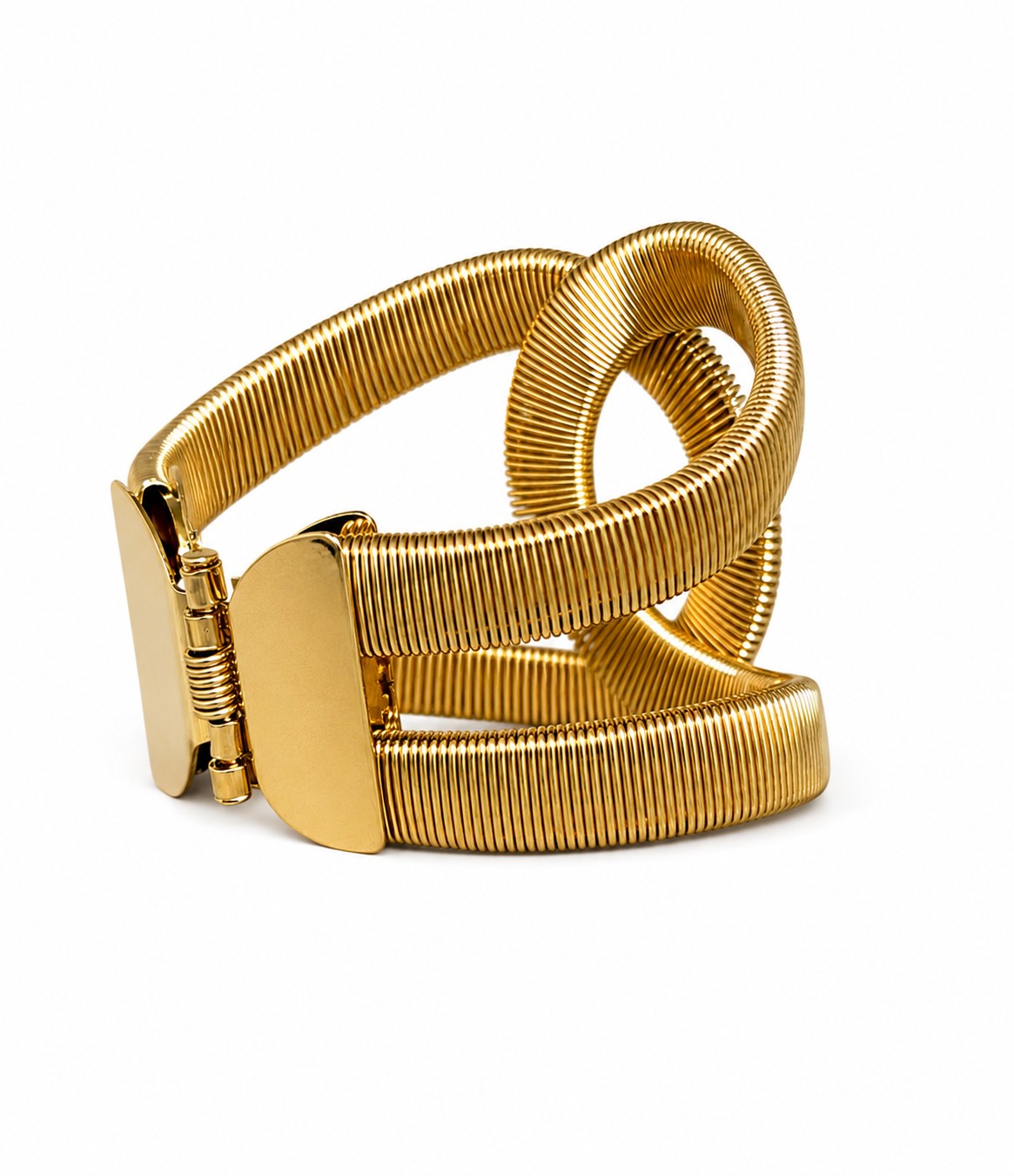 Gold Statement Open Bangle Bracelet
