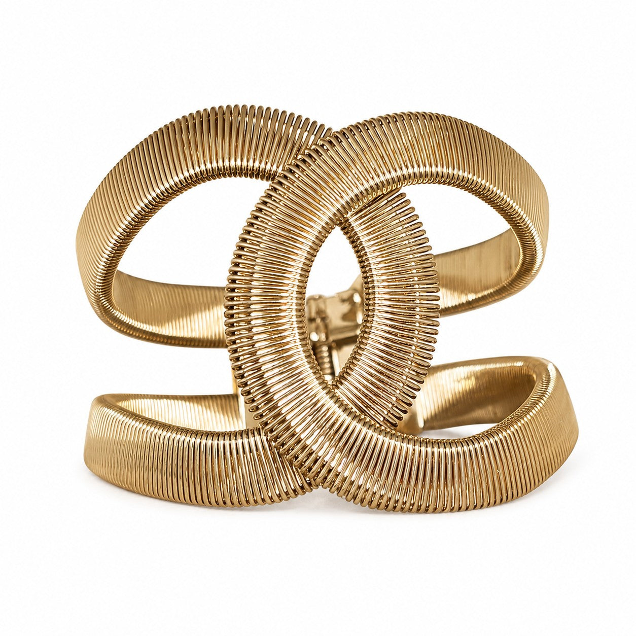 Gold Statement Open Bangle Bracelet