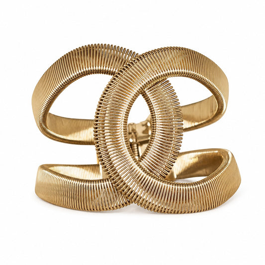 Gold Statement Open Bangle Bracelet