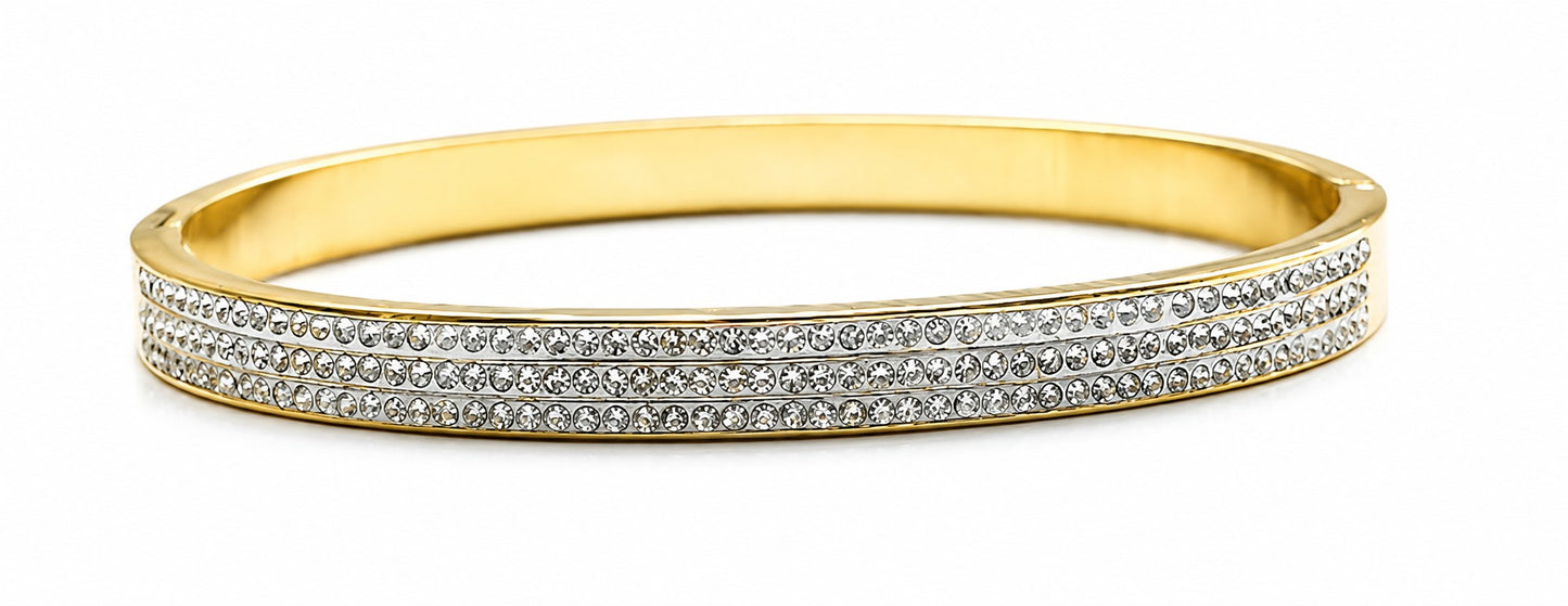 Gold Diamante Bangle Bracelet