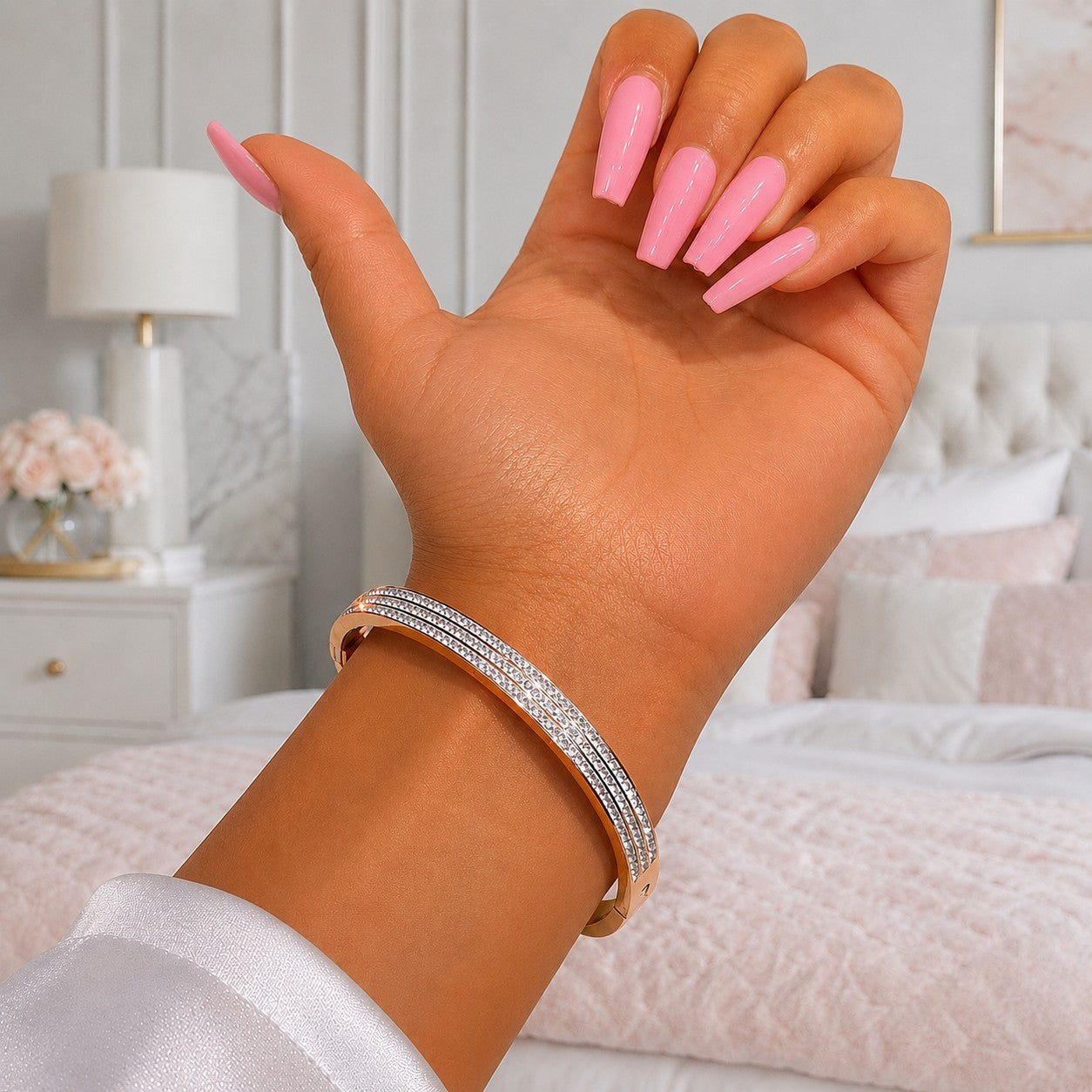 Gold Diamante Bangle Bracelet