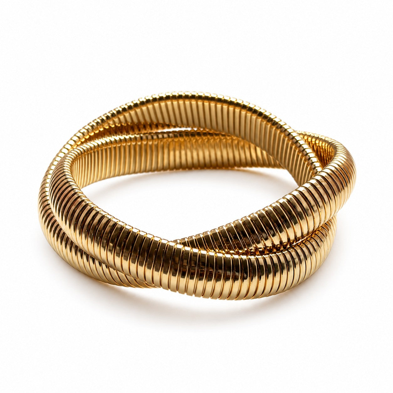 Gold Textured Statement Bangle Bracelet
