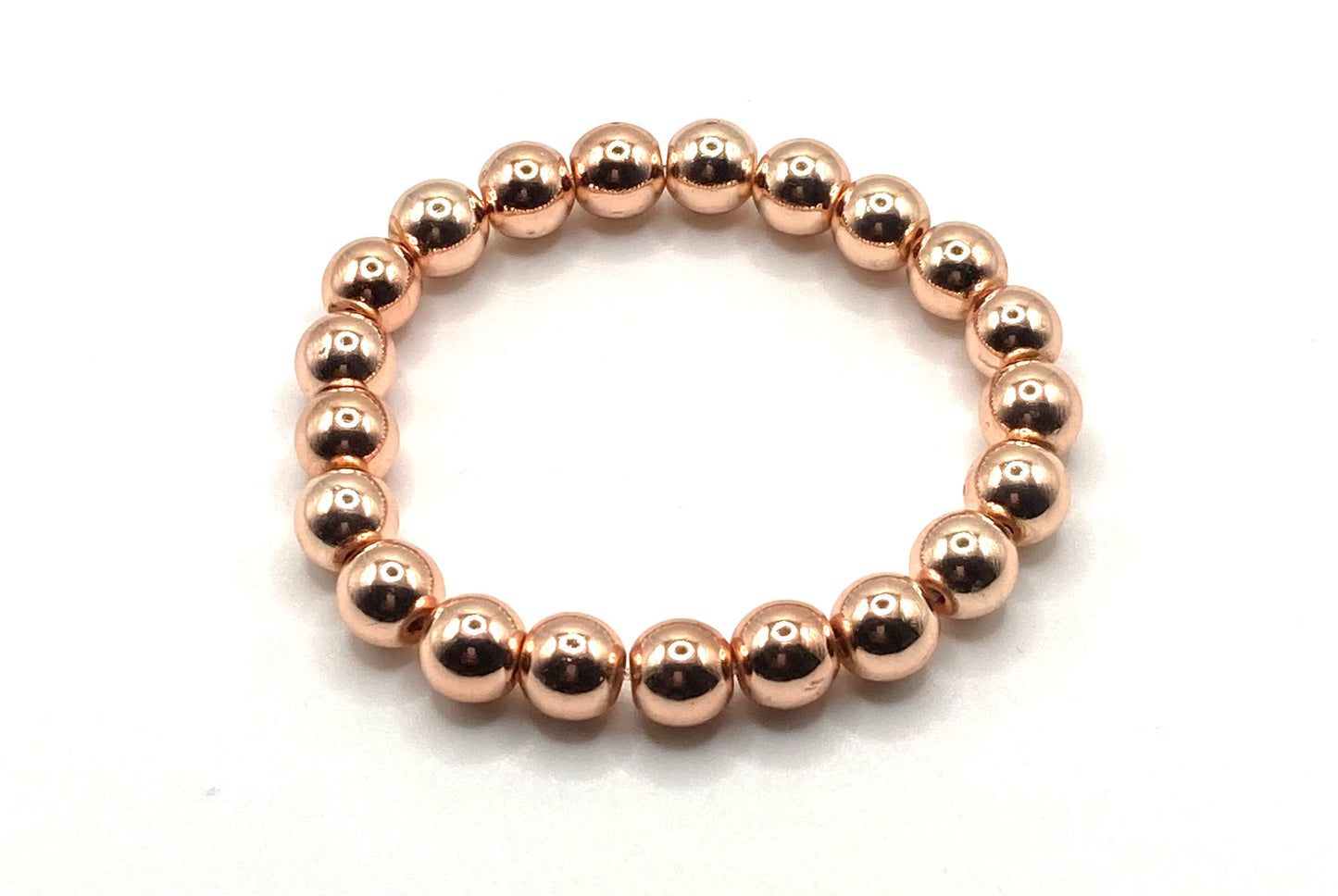 Rose Gold or Silver Hematite Beaded Bracelet