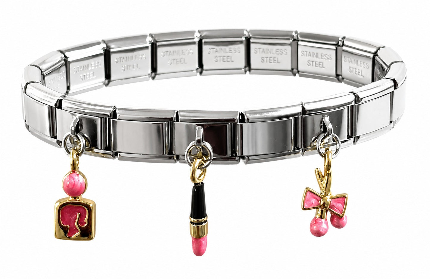 Pretty in Pink Italian Charm Bracelet