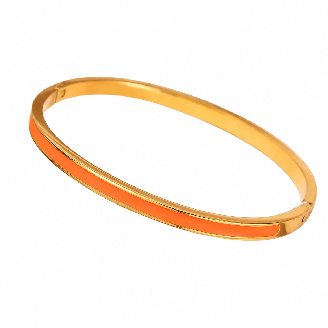 Orange & Black Enamel Bangle Bracelet