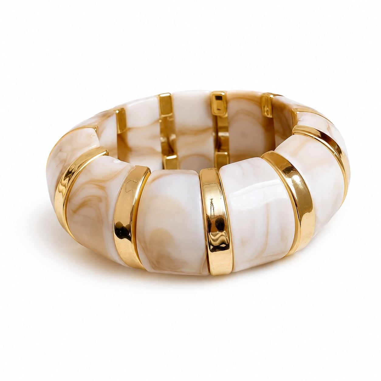 Marble Effect Resin Stretch Bangle