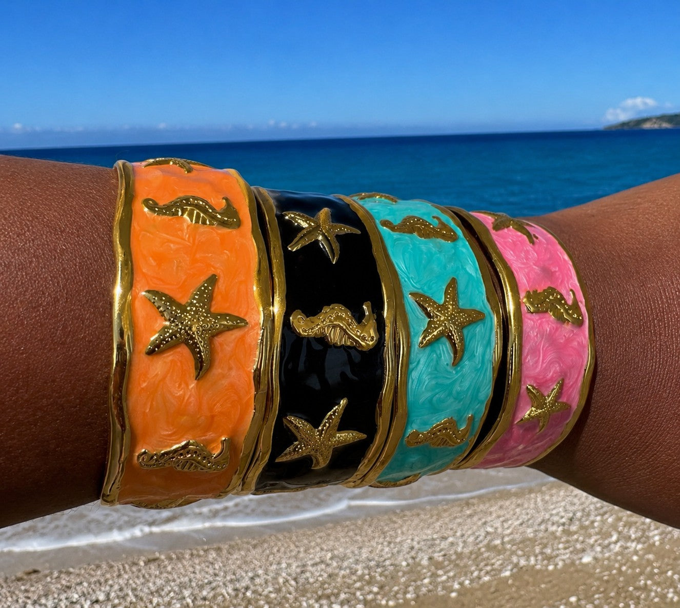 Coastal Resin Cuff Bangle