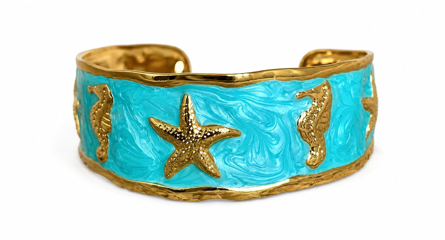 Coastal Resin Cuff Bangle