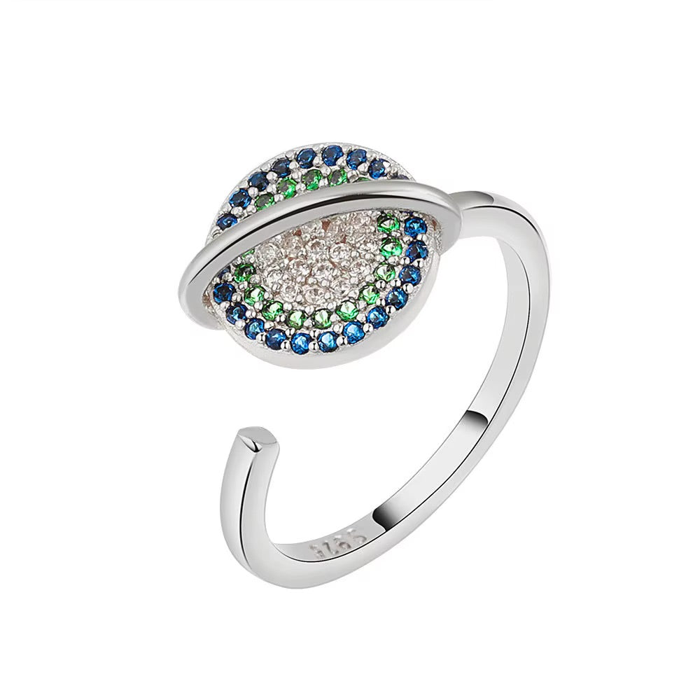Diamante Circle Anxiety Spinner Ring