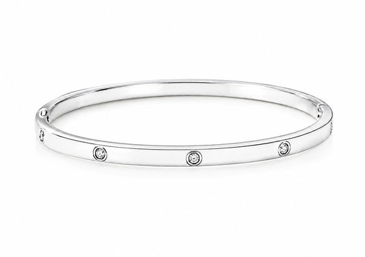 Silver Diamante Bangle Bracelet