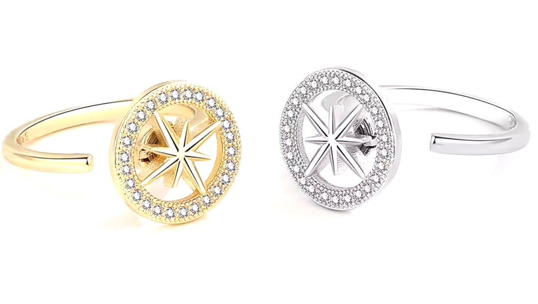 Star Diamante Anxiety Spinner Ring