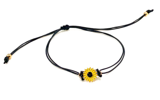 Sunflower Cord Bracelet or Anklet