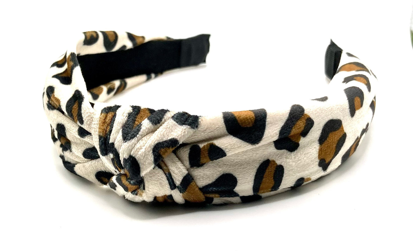 Velvet Leopard Knot Hair Band