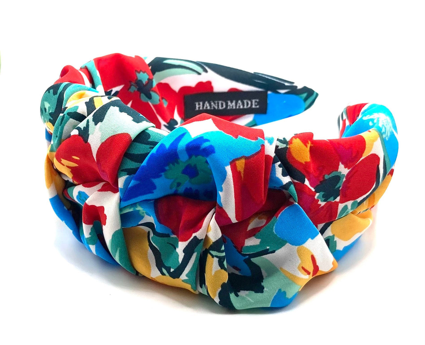 Wide Pleated Floral Hair Band