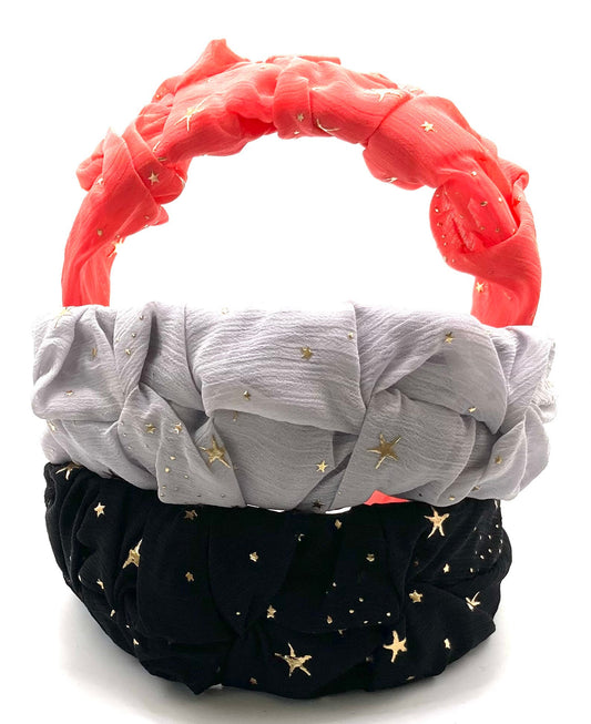 Wide Star Pleated Hair Band